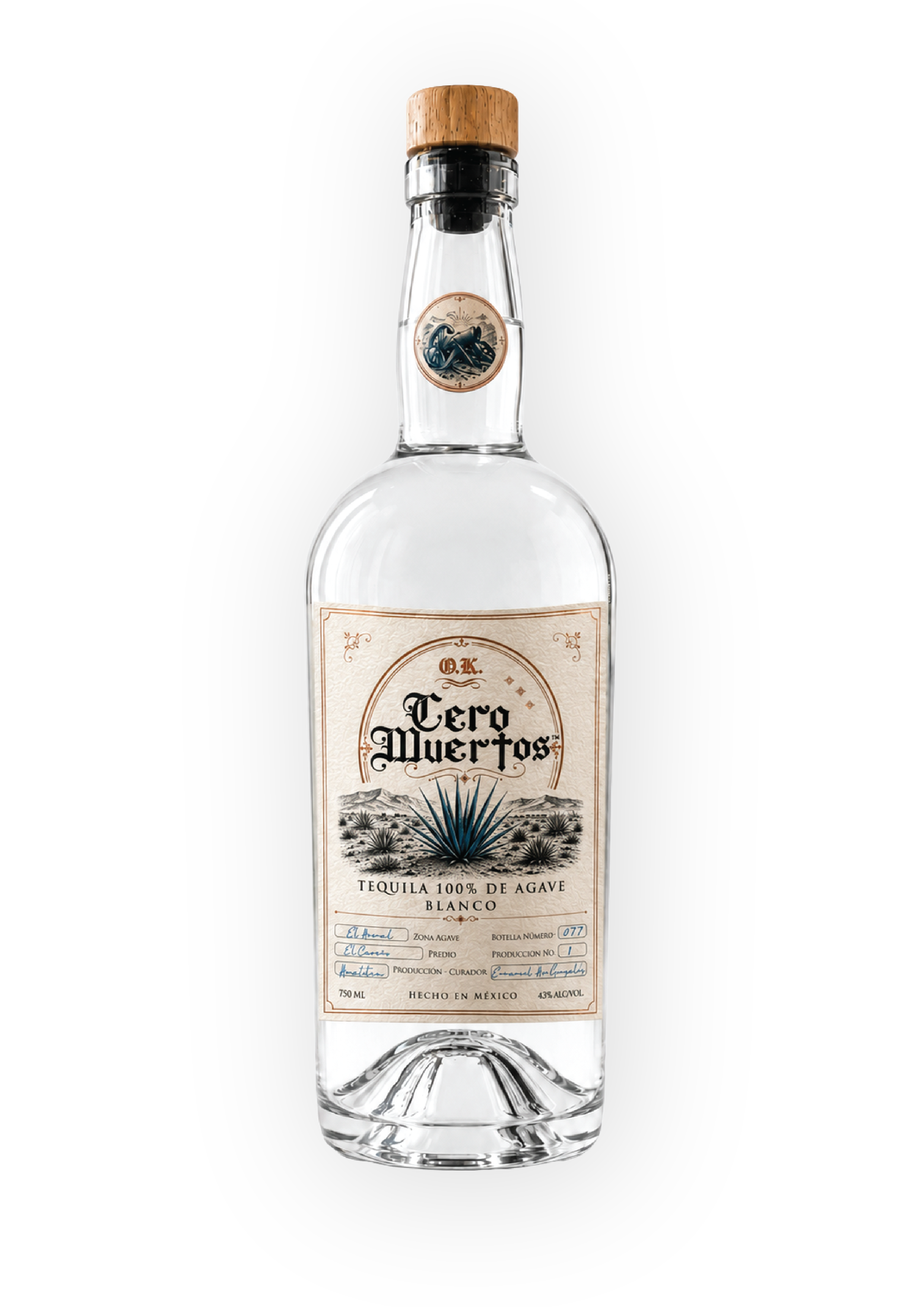 Tequila Blanco O.K. Cero Muertos